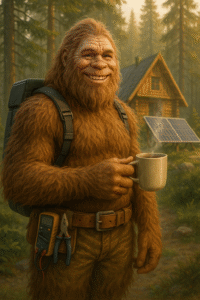 Wattson At home with his off-grid living